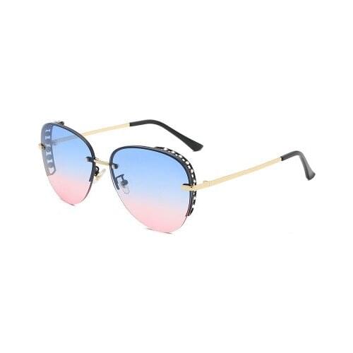 High Quality Big Metal Gradient Pilot Women Steampunk Sun Glasses Sunglasses 2019