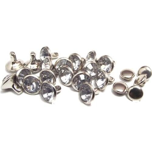 1000sets 7mm Diamond Rhinestone Crystal Rivet Studs