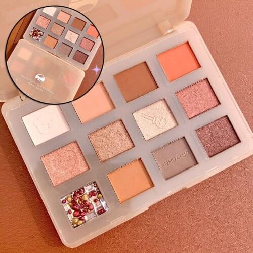 12 Colors Eyeshadow Palette Highlight Shimmering Naturally Long Lasting No Smudging Eye Shadow SK88