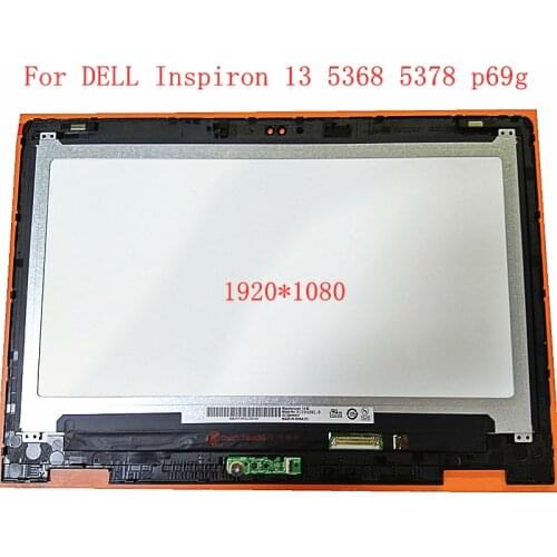 13.3" B133HAB01.0 NV133FHM-N41 A11 For DELL Inspiron 13 5368 5378 p69g Laptop LCD Touch screen digitizer assembly with frame