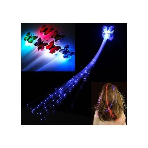 2pcs Led Flash Women Girl Braid Hair Clip Butterfly shape Hairpin Clips Holiday Party Decoration