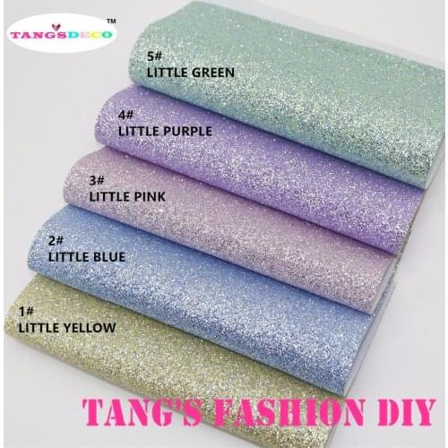 5pcs--20x22cm DIY Hair Bow Material Baby Color Glitter PU Synthetic Faux Leathers