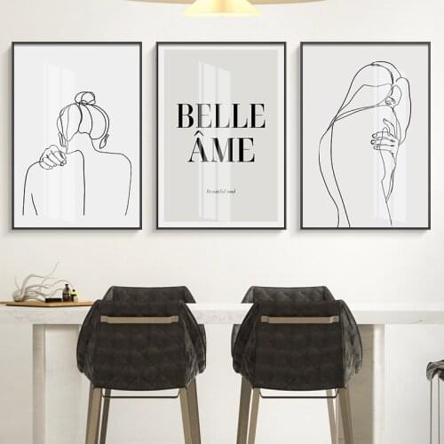 Abstract Girl Wall Art Canvas Painting Quotes Posters and Prints Minimalist Decoration Picture Living Room Modern Home Decor