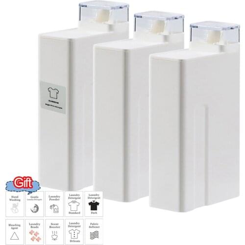 Bathroom Laundry Bottle with Gift Labels Detergent Softener Bleaching Agent Storage Box 1000ML Large Capacity Empty Bottles