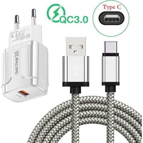 OPPO A53s K7x Realme 6 X7 Phone Charger QC 3.0 Fast USB Type C Charge Cable For Samsung Galaxy A12 A21s M31 S20 FE S8 A8 A51 A50