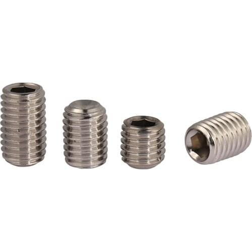 DIN916 316 Stainless Steel Socket Head Hexagon Set Screw with Concave End/Headless/Machine Meter/Top Thread M3-M10 20Pcs