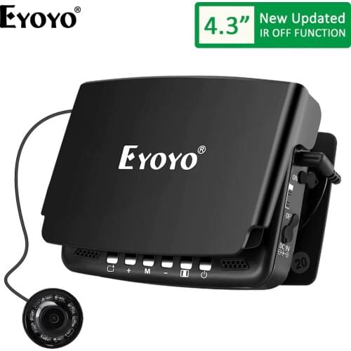 Eyoyo Original 15M 1000TVL Fish Finder Underwater Ice Fishing Camera 4.3" LCD Monitor 8 LED Night Vision Camera Sunvisor
