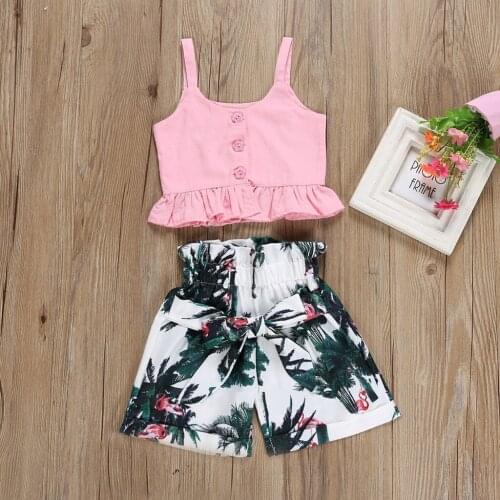 Toddler Baby Girl Kids Clothes T shirt Tops Casual Floral Shorts Pants Set All Outfits Clothes Baby Girls Clothing Suit Ropa