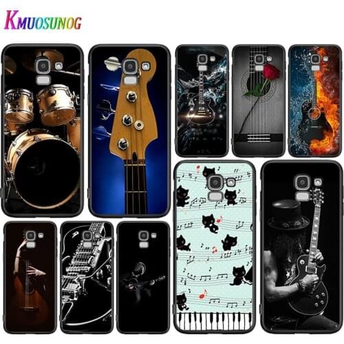 Guitar instrument music For Samsung Galaxy J2 J3 J4 Core J5 J6 J7 J8 Prime Duo Plus 2018 2017 2016 Black Phone Case