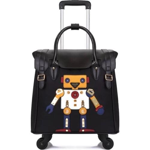 GraspDream Suitcase Hand Luggage Carry-on Trolley bag Travel Bags High Quality Oxford Soft Shell 4 Wheels Light Weight 18 Inch