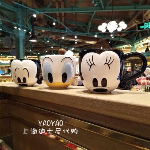 Disney Ceramic Cup Mickey Minnie Donald Duck Large Capacity Couple Coffee Mug