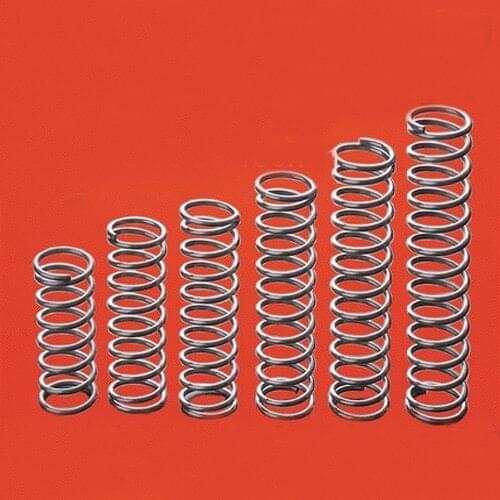 2pcs 1.2mm WD 8mm/10mm OD Stainless steel compression spring return compressed springs 60mm-100mm Length