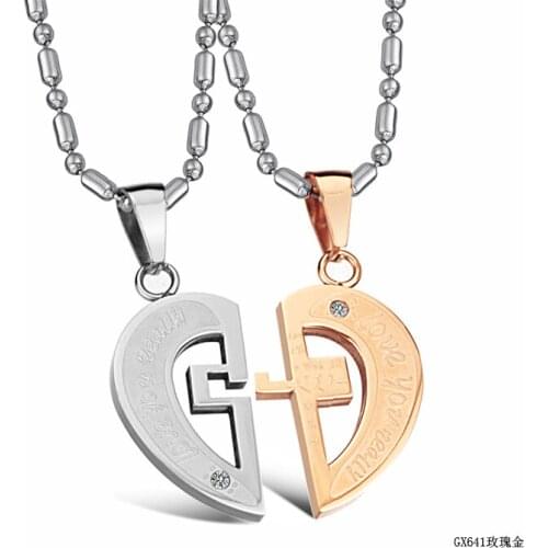Korean Couple Necklace Titanium Necklaces Pendants Cute Necklaces For Couples Matching Necklaces For Couples GX641
