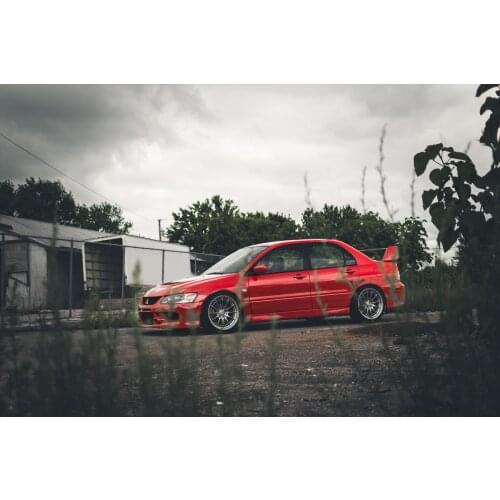 Mitsubishi Lancer EVO VIII Old Car Turning Vehicle Wall Decor Posters Fabric Print Art Canvas Paintings Living Room Decoration