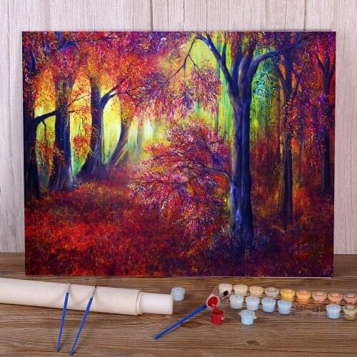 Natural Scenery ever Autumn DIY Paint By Numbers Package Acrylic Paints 50*70 Boards By Numbers New Design Handicraft
