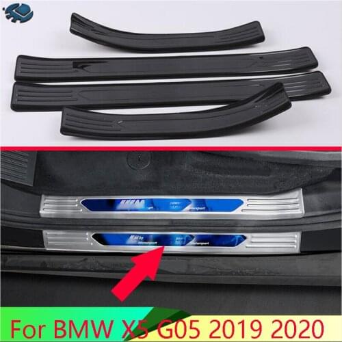 For BMW X5 G05 2019 2020 Car Accessories Stainless Steel Ouside Door Sill Panel Scuff Plate Kick Step Trim Cover Protector