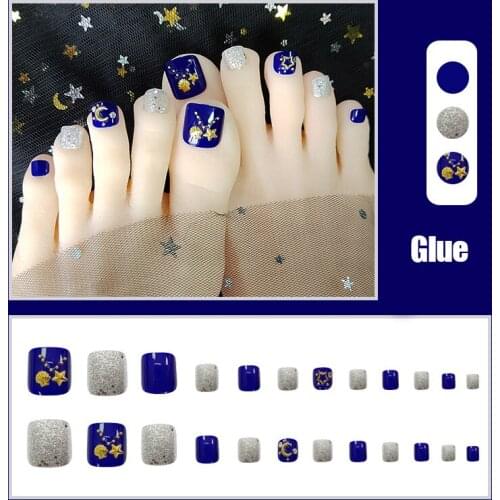 Nail Patches Diamond Blue Shell Star Moon Gold Foil Gifts for Girls Summer SANA889