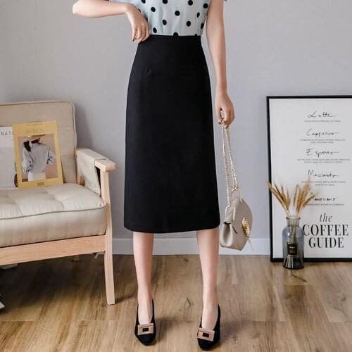 2021New Spring Women Fashion Temperament Solid Color Professional Bag Hip Skirt