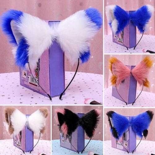 Cute Cat Faux Fur Ear Hair Hoops Hairband Fashion Headbands Girls Hairpin Head Bands Headwear Christmas Cosplay Hair Accessories