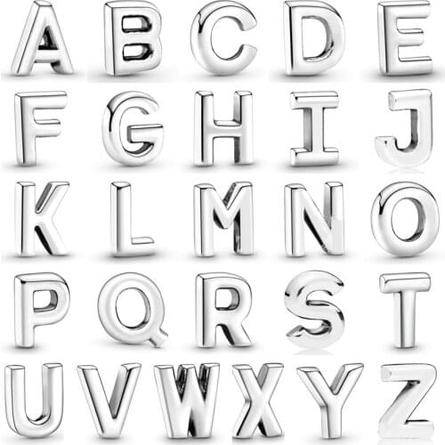 Initial Alphabet Letter A-Z Petite Locket Floating Charms 925 Sterling Silver Beads Fit Pandora Bracelet Necklace DIY Jewelry