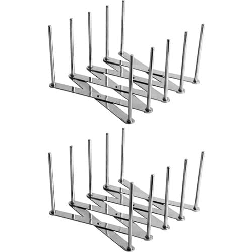 2 Pack Stand for lids Pot Lid Holders Multipurpose Steamer Rack Pans Holder for glasses Flexible plate holder Kitchen Organizer