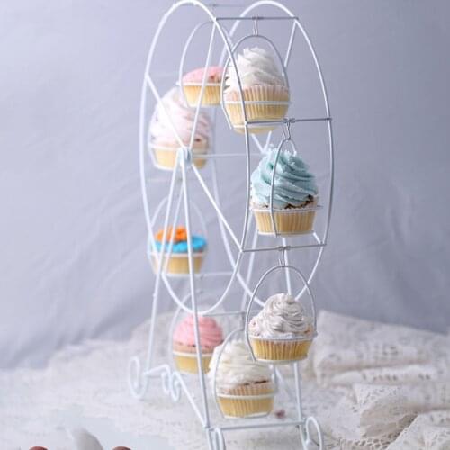 Hot Party Rotatable Pastry Cupcake Holder 8 Cups Supplies Cake Stand Ferris Wheel Kitchen Home