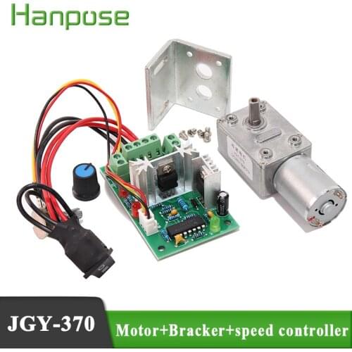 Reduction motor + bracket set JGY-370 12V 14rpm 18rpm 6V 150rpm low speed electric base 24V 30rpm 90rpm