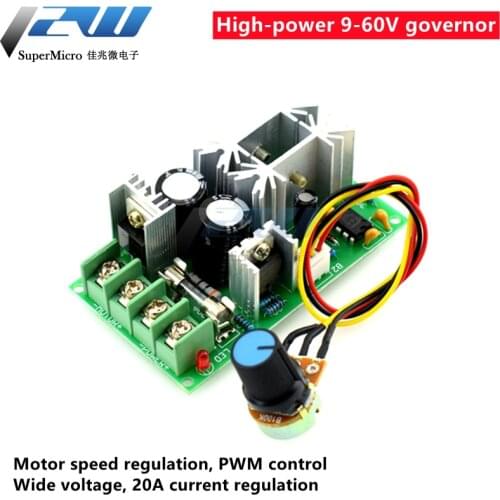 DC motor speed regulator 12V24V36V48V high power drive module PWM controller 20A current regulator