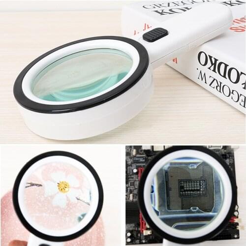 Handheld Reading Magnifying Glass Illuminated Magnifier Microscope Lens Jewelry Watch Loupe Magnifier 30x12 LED