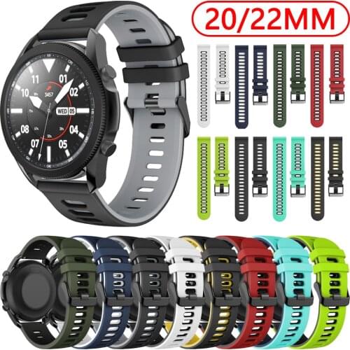 20MM 22MM Watch Band for Samsung Galaxy Watch 42mm/Gear Sport/Garmin Vivoactive 3/Huawei GT2/Amazfit Bip GTR 47mm Silicone Strap