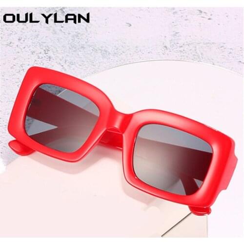 Oulylan Fashion Square Sunglasses Women 2021 Travel Small Sun Glasses for Men Vintage White Red Eyeglasses Shades UV400 Ladies