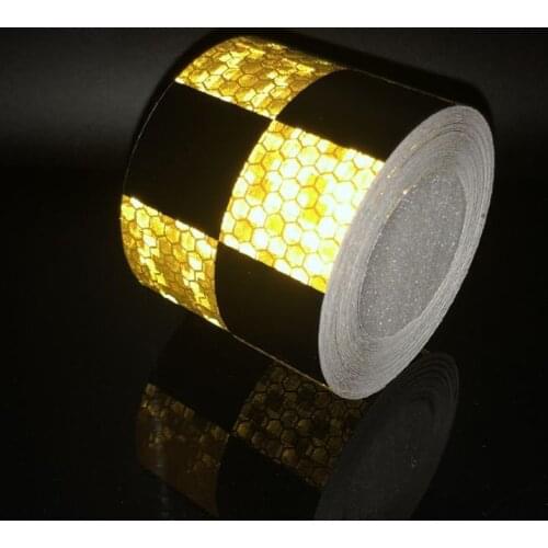 5cmx1m Reflective Bicycle Stickers Adhesive Tape for Yellow black Bike Stickers Bicycle Accessories
