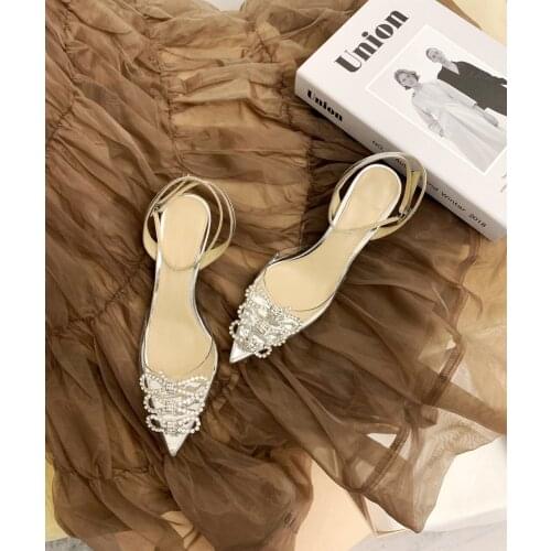 2021 Summer Silk Pumps Women Cross Strap High-Heeled Pointed Toe Shoes Women Fashion Shoes