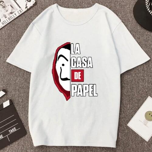 TV House of Paper Money Heist La Casa De Papel Mens T Shirts Funny Vintage Short-sleev Tops Summer Casual Oversized Male Tee