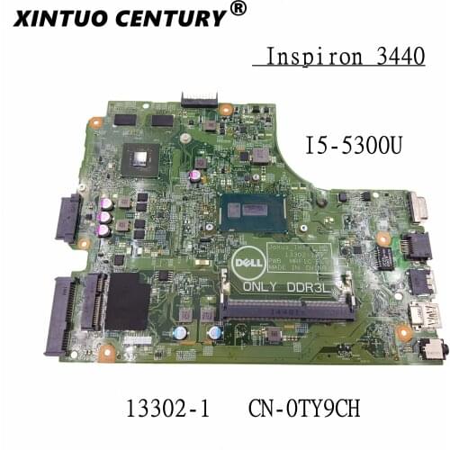 High quality For 3440 CN-0TY9CH 0TY9CH TY9CH Laptop motherboard 13302-1 With SR23X I5-5300U CPU 100% working well