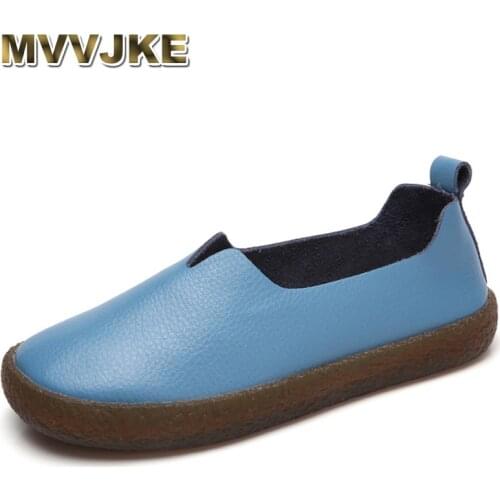 MVVJKE Women Shoes Genuine Leather Ballet Flats Rubber Personality Soft Flats Slip On Comfort Casual Loafer 2018 Summers Large