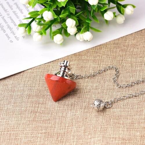 1PC Natural Stone Reiki Pendulum Healing Crystal Taper Natural Stone Fashion Jewelry For Men Women Small Size Rose Quartz Gift