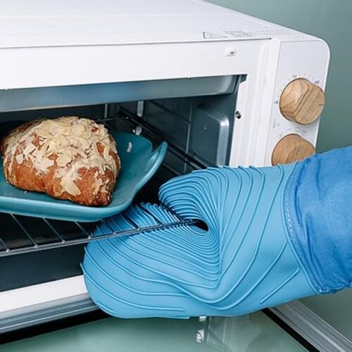 1PC Baking BBQ Grill Potholder Glove Oven Baking Mitts Non-slip Silicone Heat Resistant Glove Kitchen Cooking Accessories