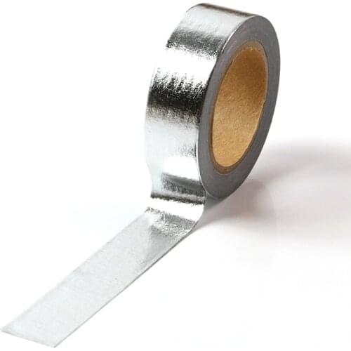 High quality 10pcs/lot Silver Solid Color Foil Washi Tapes DIY Decor Scrapbook Planner Adhesive Masking Tapes Kawaii Stationery