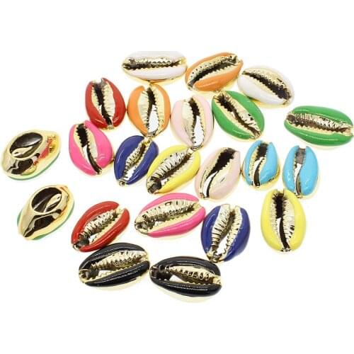 10pcs/bag Natural shells Shell plating Gold-rimmed shells Dropping oil shells Cutting shells Handmade DIY jewelry accessories