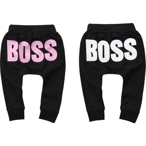 2018 Casual Fashion Active Newborn Baby Boys Girls Kids 2 Style Harem Letter Pant Toddler Kid Sweatpants Joggers Elastic Bottoms