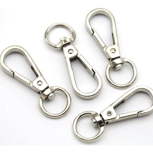 30pcs/lot 13mm silver nickle Alloy Swivel Clasps Snap Key Hooks DIY Key Chain Ring Free Shipping HK-011