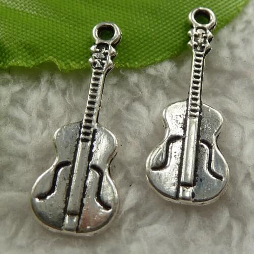 320 pieces antique silver guitar charms 27x10mm #4171