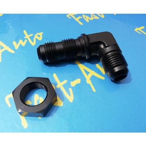 9/16"-18unf thread AN6 -6AN an 6 90 degree 90degree Flare Bulkhead Adapter tpfe fuel hose fitting