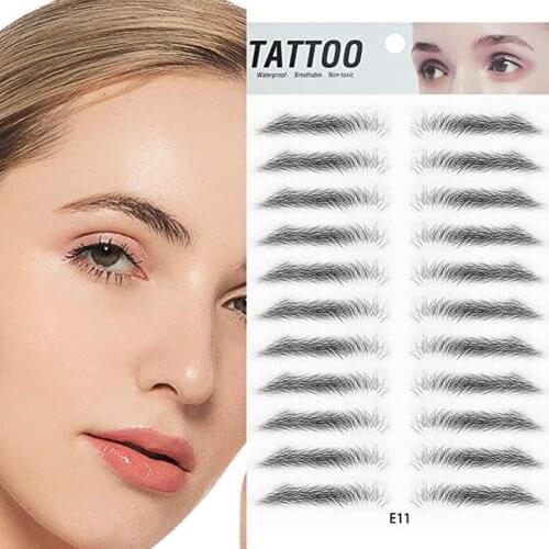 Eyebrow Tattoo Stickers Hair-Like False Eyebrows Long Natural Makeup 4D Stickers Embroidery Lasting Fake Eyebrow Waterproof S7Y4