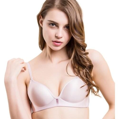 100% a chip non-trace no rims bra thin silk silk bra together deep V bra works lingerie 7019