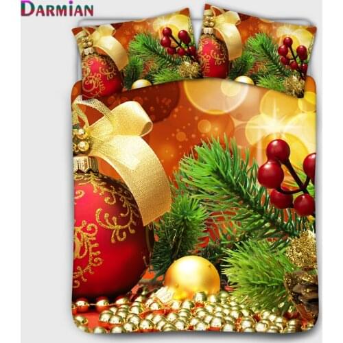 DARMIAN 2021 Christmas Decoration Printing Quilt Cover Three-piece Bedding Duvet Cover Pillowcase Bedroom Supplies Dropshipping