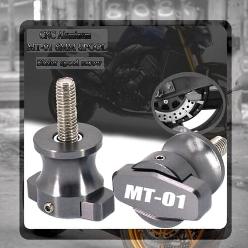 For YAMAHA MT 01 MT01 Motorcycle Accessories CNC Aluminum 6mm Frame Stands Screws Swingarm Spools Slider
