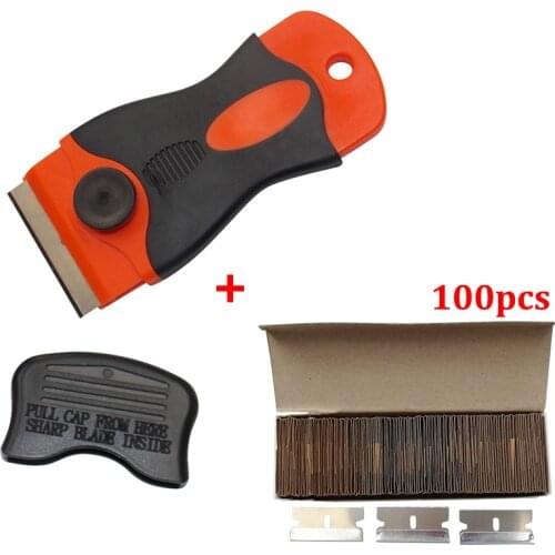 Window Floor Tint Tool Ceramic Glass Oven Paint Razor Scraper Glue Sticker Clean Removing Squeegee Blade Plastic handle E12+100