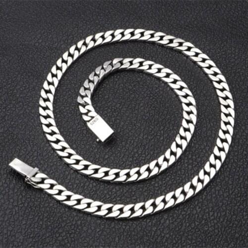 65cm 925 Sterling Silver Jewelry Necklace 8MM Thickness Chain Men Gift Thai Silver Long&Choker Fashion Necklace